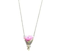 Flower Bouquet Vase Pendant Necklace Stylish Chain Decorative Jewelry