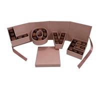 Flower Box Empty - LOVE Letter Chocolate Container | Valentines Floral Gift Boxes for Birthday Proposal Confession Graduation Wedding Party Family Gathering Boyfriends Girlfriends