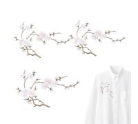 Flower Branch Applique, Iron On Clothing Patch, Fabric Embroidery Decor