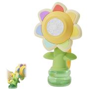 Flower Bubble Machine, Bubble Machine Rechargeable, Rechargeable Bubble Machine, with LED Lights, Portable Battery Operated, Dancing Flower (Yellow)