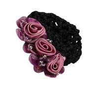 Flower Bun Holder Covers, Stylish Barrette Hair Clip, Secure Hair Accessories, Elegant Bun Holders Floral for Women, Bank Clerks, Waiters, Daily Wear 8x8x5cm