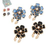 Flower Button Covers Clip On - Detachable Rhinestone Button Covers, Elegant Decorative Sparkle Rhinestone Cufflinks, Suitable for Daily Clothing and Jewelry Decoration Accessory (2PCS-B)