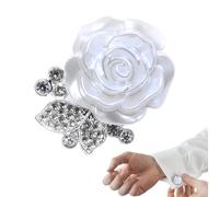 Flower Button Covers - Metal, Flower Shaped Rhinestone Cufflink | Clothing Button Covers For Women Clothing Shirt Blouses Dress Suit Tuxedo Formal Business Wedding Party Office