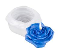 Flower Candle Mold, Floral Soaps Moulds, 3,9 x 3,86 in Silicone Crafting Tray, Reutilizable Heat-Resistant Design, Flexible Non Stick Material for Handmade Soap Candle Decor Use