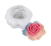 Flower Candle Mold, Floral Soaps Moulds, 3,9 x 3,86 in Silicone Crafting Tray, Reutilizable Heat-Resistant Design, Flexible Non Stick Material for Handmade Soap Candle Decor Use