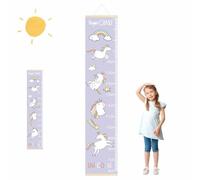 Flower Canvas Height Chart Ruler,Wall Ruler Measurement Chart Removable Hanging, Height Chart For Kids,Waterproof Measuring Board,Waterproof Measuring Board,Foldable (Unicorn)