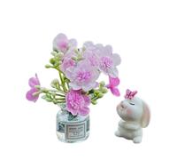 Flower Car Accessories, Flower Vase Decor, Cute Portable Resin Glass Dashboard Ornaments Vehicle Interior Florals for for Travel and Daily Life, 1.97 Inches