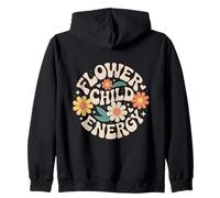 Flower Child Energy Daisy Floral Retro Hippie Groovy Sudadera con Capucha