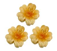 Flower Claw Clips, Plumerias Hair Clamps, Elegant Hair Accessories, Non-Slip Hairs Claws, 3pcs Vibrant Design, Beach Pool Party Wear for Any Accessory Collection, 8x7x4cm Multicolor