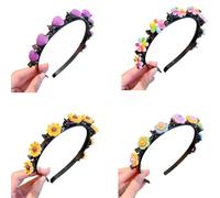 Flower Clip Headband, Girls Headband with Clips, Headband with Flower Clips, Flower Headband with Clips, Clip Headbands for Girls, Headband Clips for Hair, Hair Band with Flower Clips for Girls(B)