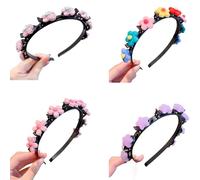 Flower Clip Headband, Girls Headband with Clips, Headband with Flower Clips, Flower Headband with Clips, Clip Headbands for Girls, Headband Clips for Hair, Hair Band with Flower Clips for Girls(C)