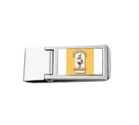 Flower Cluster Newspaper Brand Ribbon Slim Money Clip Stainless Holder Pocket Wallet