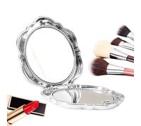 Flower Compact Mirror, Double Sided Makeup Mirror, Portable Magnifying Pocket Mirrors, Foldable Travel Beauty Accessory For Women Purse Vanity Cosmetic Bag, Lightweight Handy Cute Flower Design