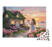 Flower Cottage Puzzles 1000 Piezas Recycled Material Cozy Sunrise Adulto Jigsaws Developing Boy & Girl‘s Intelligence Juego Padre-Hijo Activity 70x50cm/1000pcs