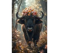 Flower Crown Bison Journal: A Whimsical Woodland-Inspired Notebook with Lined Pages for Animal Lovers, American Buffalo Fans, Cottagecore Creatives, and Cozy Slow Living Gratitude Journaling