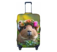 Flower Crown - Fundas de equipaje de viaje para conejillo de indias - Fundas elásticas para maletas de 18 a 32 pulgadas, Negro -, CH