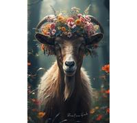 Flower Crown Goat Journal: A Whimsical Woodland-Inspired Animal Notebook with Lined Pages for Wildlife Lovers, Cottagecore Creatives, Forestcore Aesthetic, and Cozy Slow Living Gratitude Journaling