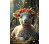 Flower Crown Lamb Journal: A Whimsical Woodland-Inspired Sheep Notebook with Lined Pages for Animal Lovers, Cottagecore Creatives, Forestcore Aesthetic, and Cozy Slow Living Gratitude Journaling