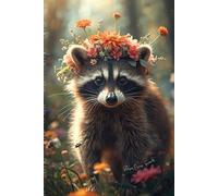 Flower Crown Raccoon Journal: A Whimsical Cottage Woodland Animal Notebook for Nature Lovers, Journaling, and Creative Writing with Lined Pages