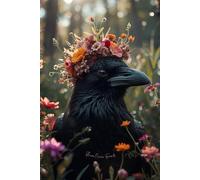 Flower Crown Raven Journal: A Whimsical Woodland Animal Nature Notebook with Lined Pages for Creative Writing Gifts, Cottagecore Bird Lovers, Gratitude Journaling, and Cozy Slow Living Reflection