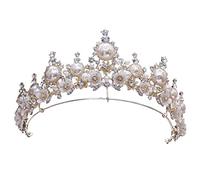 Flower Crown Star Print Pearas Tiaras Boda para novia Joyas para el cabello de la boda Accesorios para el cabello