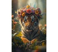 Flower Crown Tiger Journal: A Cute Woodland Animal Cub Nature Notebook with Lined Pages for Creative Writing Gifts, Cottagecore Lovers, Gratitude Journaling, and Cozy Slow Living Reflection