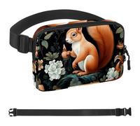 Flower Cute Squirrel-1021 - Cangurera cruzada para hombres y mujeres, riñonera para viajes, casual, caminar, correr, senderismo, ciclismo, multicolor, 4 x 23 x 15 cm