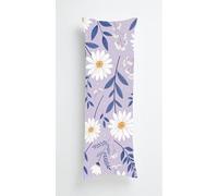 Flower Daisies Body Pillow Case Cover 35x100cm, Long Backrest Cushion Pillow Protector with Zipper, Decorative Bedding Pillowcase, Soft Body Pillow Cover for Couch Bedroom Purple