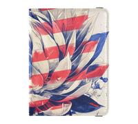 Flower Decor Plant 4 de julio Día de la Independencia de cuero titular del libro para pasaporte para viaje cartera combo insignia tarjeta de vacunación cartera para hombres ultra delgado, planta