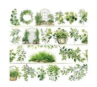 Flower Decorative Tape 60mmX2Meter Adhesive PET for Art Craft Scrapbooking Journaling Photo Album Picture Frame Decorative for Wrapping