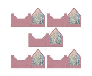 Flower Envelope Box - 5 Piece Handbag-Shaped Flower Folding Storage for Wedding | Premium Cardstock with Floral Print & Ribbon Handles for Engagement, Valentine, Birthday and Graduation Party