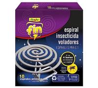 Flower - Espiral Antimosquitos Biodegradable de 6 Horas Duración | Eficaz Contra Mosquito Tigre | 10 Unidades con Soporte Metálico | Uso Exterior en Jardines y Terrazas, Único