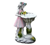 Flower Fairy Girl Decorations Estatuas de jardín Solar Ornamento Resin Angel Garden Figuras de Agua Garden Agua de Agua para el jardín Patio de Patio al Aire Libre Balcón de Patio de césped