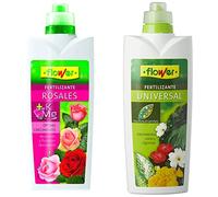 Flower Fertilizante Liquido Rosales, 1000 ml & Fertilizante Líquido Universal, 1000 ml