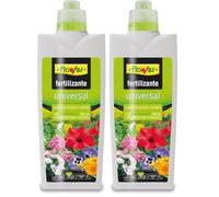 Flower - Fertilizante Líquido Universal 1000 ml para Plantas de Interior y Exterior, Crecimiento Sano, Complejo Vitamínico, Multinutrientes - 10.5x6.2x28.5cm, No aplica color (Paquete de 2)