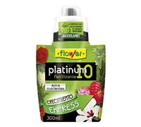 Flower - Fertilizante Platinum 10 | Crecimiento Express | Con Vitamina B2 y Extra Nutrientes | Bionutriente con Extracto de Algas | Desarrollo y Recuperación de Plantas, 300 ml, Abono Líquido