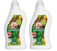 Flower - Fertilizante Universal Jardinero 1L | Estimula Fotosíntesis | Rico en NPK y Micronutrientes | Para Todo Tipo de Plantas | Uso en Suelo y Foliar, Verde, 11x7x25.5 cm, Líquido (Paquete de 2)