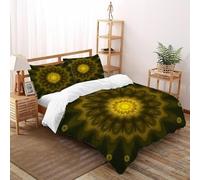 Flower Fractal Funda Edredon 3 Piezas con Impresión En 3D Grace GardenPlants con Cremallera Y Funda De Almohada Super King（260x220cm） Microfibra Juego De Ropa De Cama para
