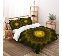 Flower Fractal Juego De Funda para Edredón 3 Piezas 3D Impresa Grace GardenPlants con Cremallera Y Funda De Almohada King（220x240cm） Microfibra Juego De Ropa De Cama para