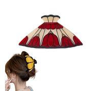 Flower Garden Hair Claw Clip,Vintage Stained Glass Lamp Hairs Claw for Women,Fashion Non Slip Hair Clip with Colorful Flower Pattern