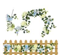 Flower Garland - 5.91 Feet Artificial Fake Floral Spring Decor, Vines For Bedroom | Party Indoor Outdoor Wedding Backdrop Garden Arch Wall Hanging Hanging Plant Greenery Garland Room Aesthetics