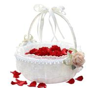 Flower Girl Baskeet - 11 Inch Wedding Basket, Baskeet For Bride | Bridal Ceremony Baasket,Small Basket With Handle,for Wedding Organizing Outdoor Easter Picnic Baby Porch Indoor Kitchen Bathroom