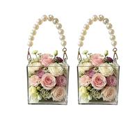Flower Girl Basket - Clear Acrylic Empty Bouquet Display Box, Wedding Baske