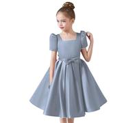 Flower Girl Dresses Sleeves Junior Bridesmaid Dress A Line First Dress Green Niña, azul claro, 4-5 años