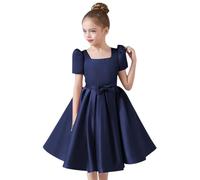 Flower Girl Dresses Sleeves Junior Bridesmaid Dress A Line First Dress Green Niña, marine, 9-10 años