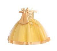 Flower Girl Dresses Sleeves Junior Bridesmaid Dress A Line First Dress Mädchen Elegant, amarillo, 5-6 años