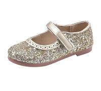 Flower Girls Dress Shoes Toddler Kids Wedding Heel Shoes Glitter Flat Shoes Sandalia 39, dorado, 30.5 EU