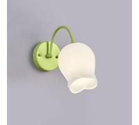 Flower Glass Wall Sconce French Floral Home Decor Lighting Fixture, Elegant Green Finish Bedside Wall Mount Lamp E27 Indoor Metal Wall Sconces For Bedroom Living Room Hallw