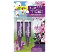 Flower - Gotas Multinutrientes para Orquídeas | 30 Días de Abonado | Efecto Revitalizante | Bajo en Sales | Fácil de Usar, No Aplica, 40 ml, Paquete de 2, Abono Monodosis