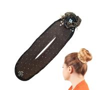 Flower Hair Bun Roller - 13.98x4.13 Inches Women Hairs Roller Tool | Non-Slip Flexible Mesh Hairs Maker For Girls Long Hair Curler Bun Maker
